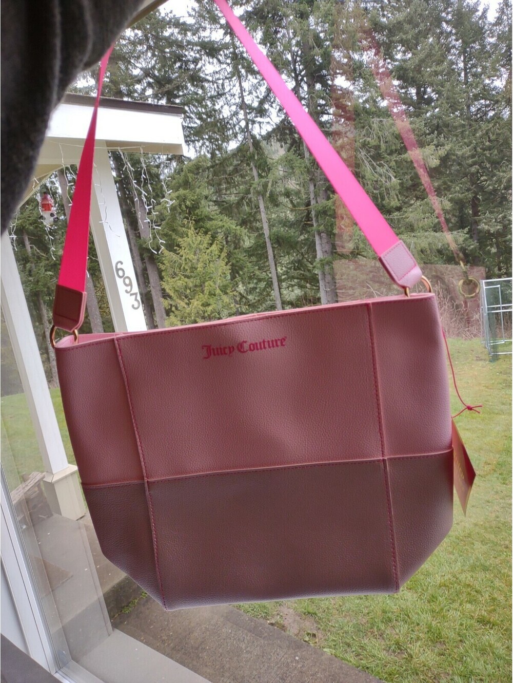 JUICY COUTURE PINK & ROSE GOLD TOTE BAG PURSE New 205